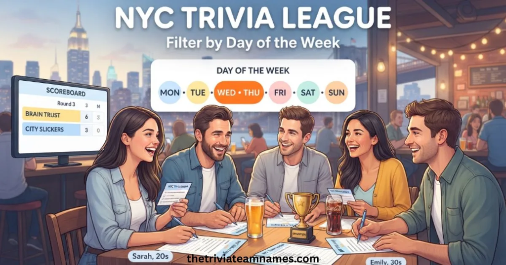 NYC Trivia League Filter by Day of the Week