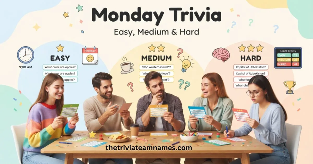Easy, Medium, and Hard Monday Trivia