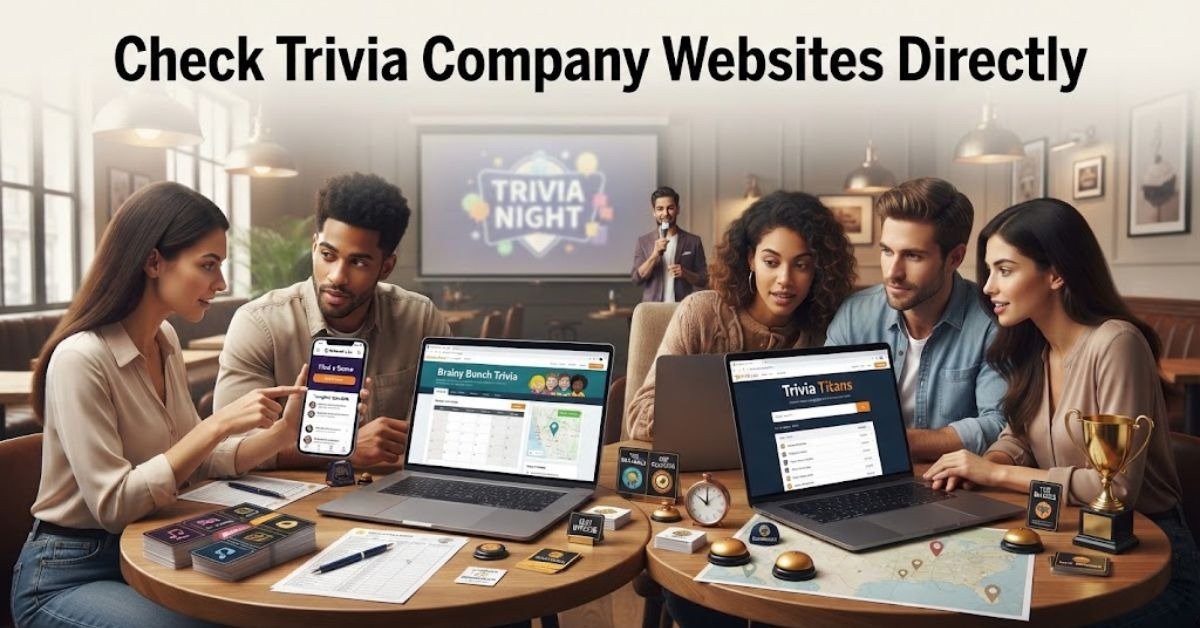 Short & Simple: "A glowing neon trivia sign hanging inside a lively local pub hosting a quiz night." SEO Descriptive: "A vibrant event discovery graphic featuring a neon quiz night sign, beer glasses, and a guide on how to find the right local trivia nights happening tonight near you."