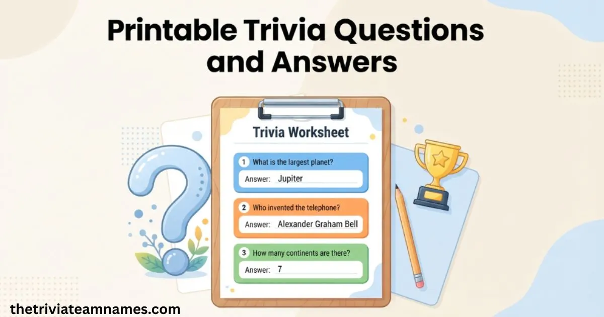 Printable Trivia Questions and Answers